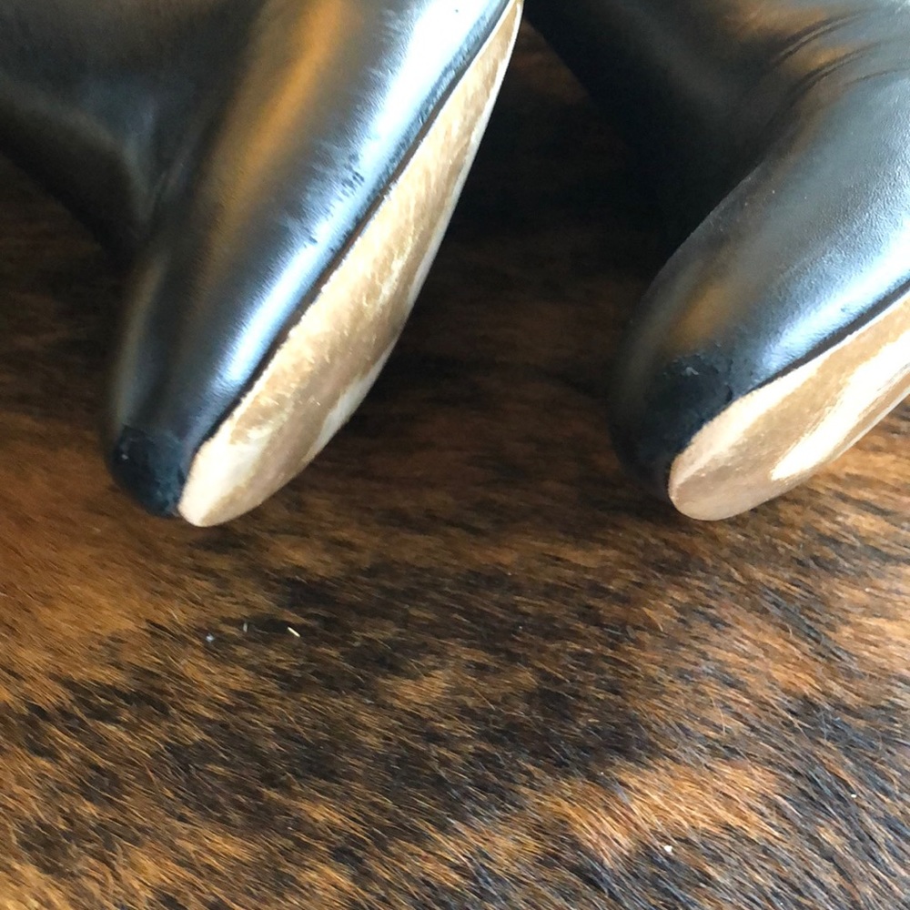 Ann Taylor Black Leather Pointed Toe Wedge Ankle Booties size 10 - Picture 7 of 7